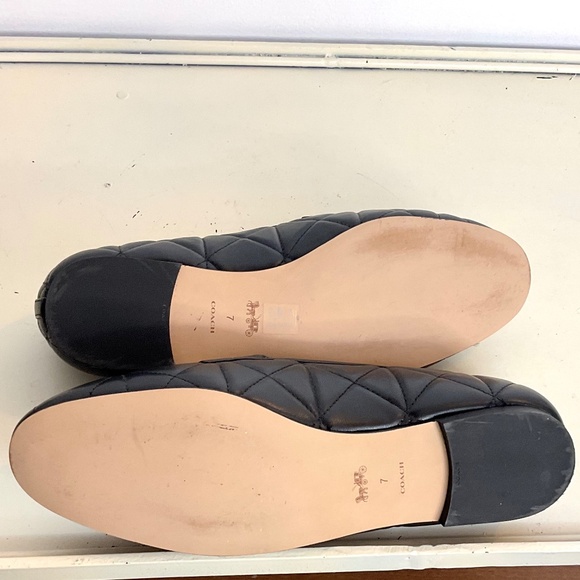 COACH HEIDI Black Quilted Dressy Comfort Leather Loafer Size 7 - Picture 13 of 14